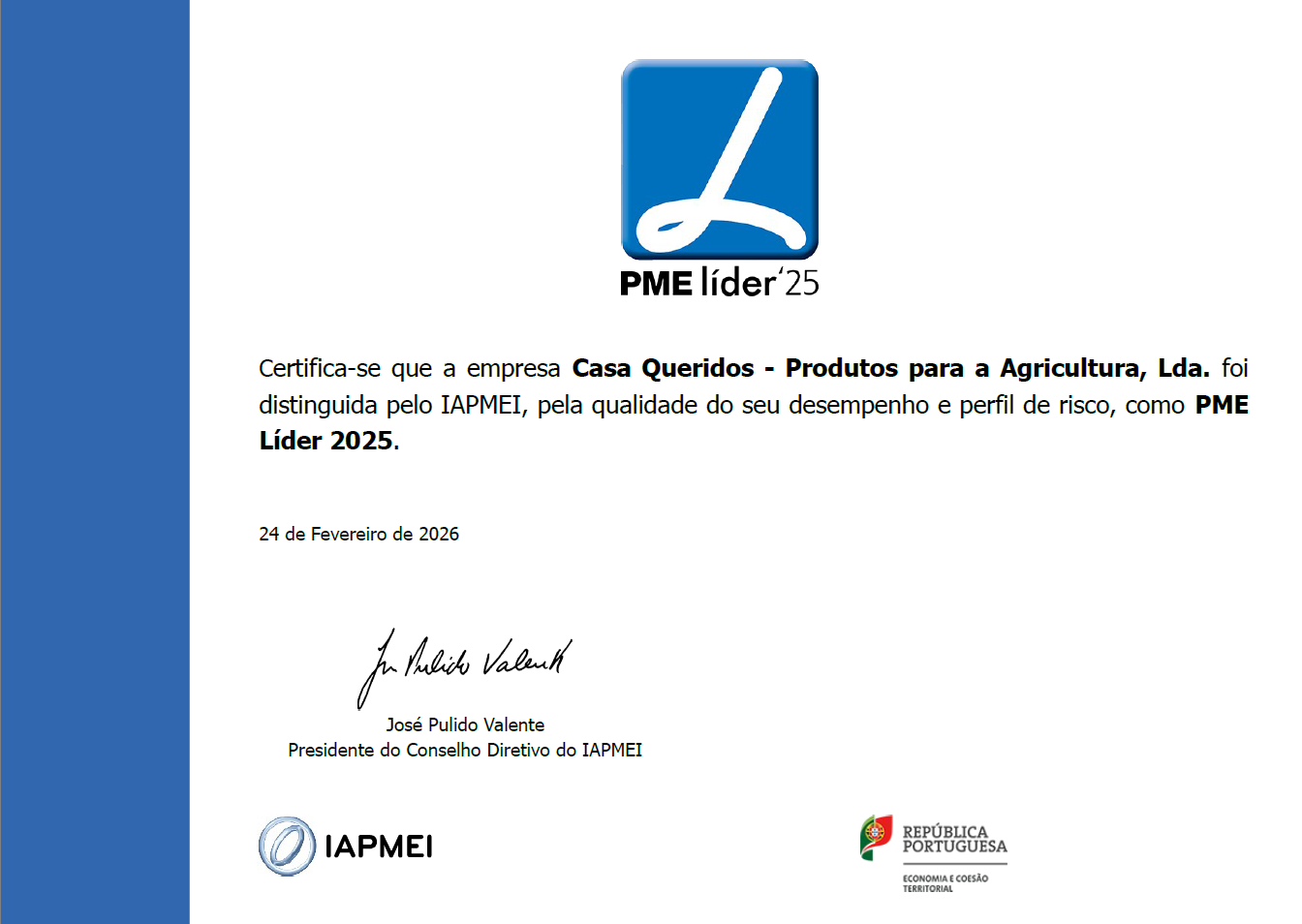 CASA QUERIDOS VOLTA A RENOVAR O ESTATUTO PME LÍDER 2025 CASA QUERIDOS VOLTA A RENOVAR O ESTATUTO PME LÍDER 2025