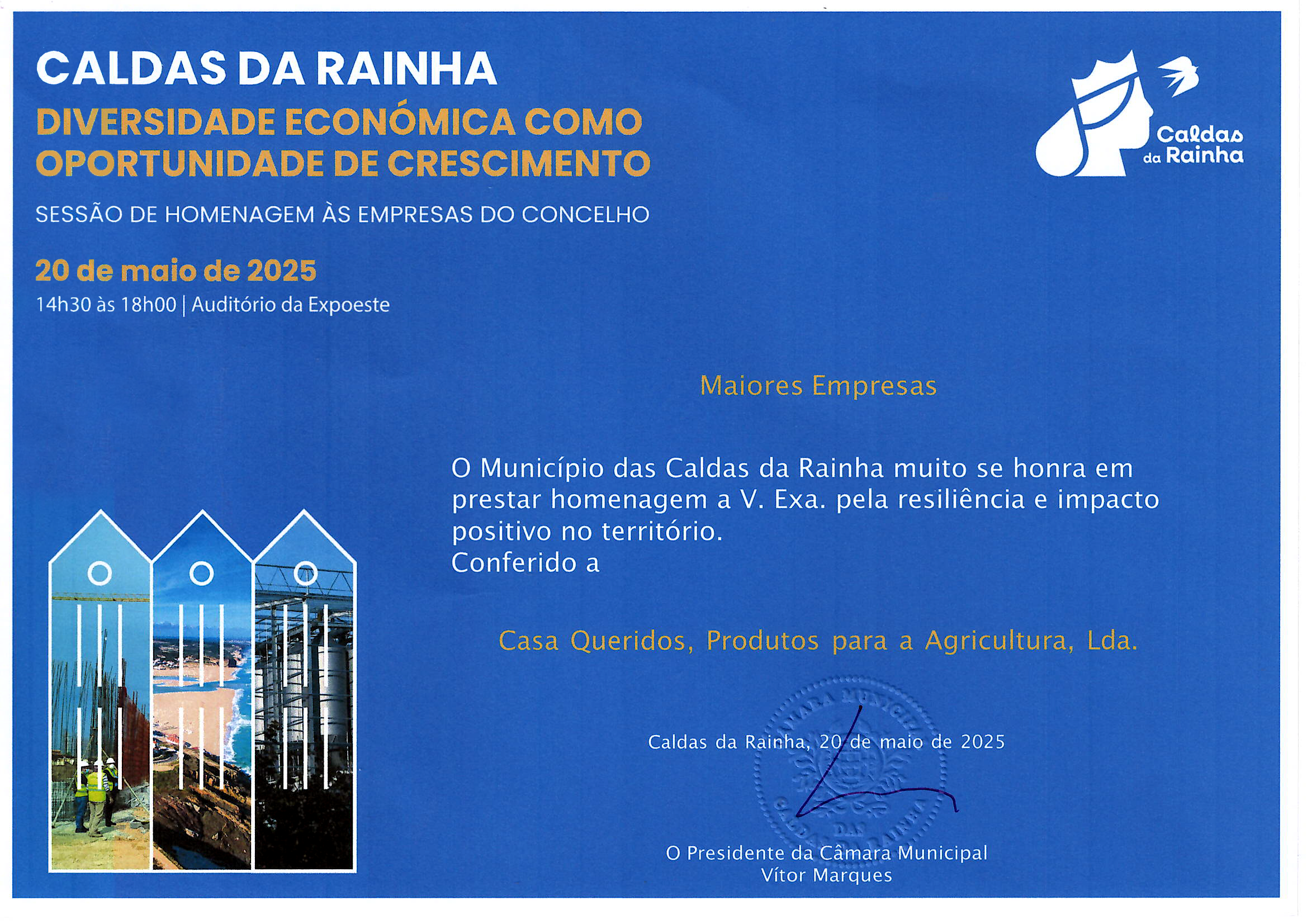 CASA QUERIDOS HOMENAGEADA PELO MUNICÍPIO DAS CALDAS DA RAINHA CASA QUERIDOS HOMENAGEADA PELO MUNICÍPIO DAS CALDAS DA RAINHA